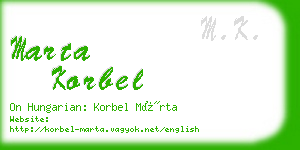 marta korbel business card